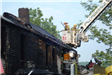 Ladder Next to the Structure Fire 1