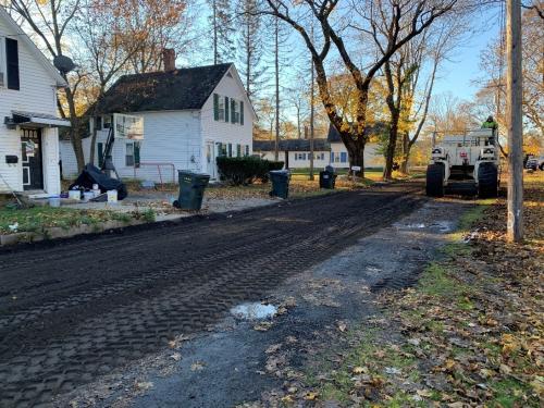 Street in the process of Traditional Full Depth Reclamation