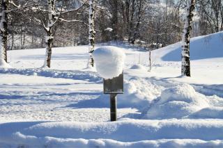 Mailbox covered in snow
