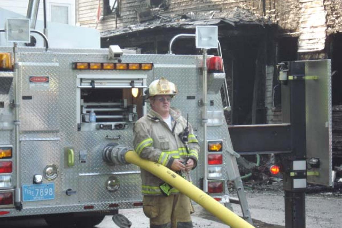 Fire Engine Pumping Water