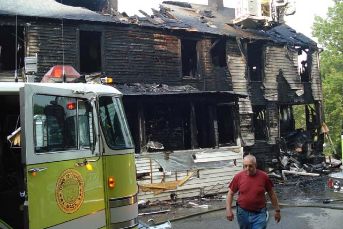 Side View of the Structure Fire Aftermath